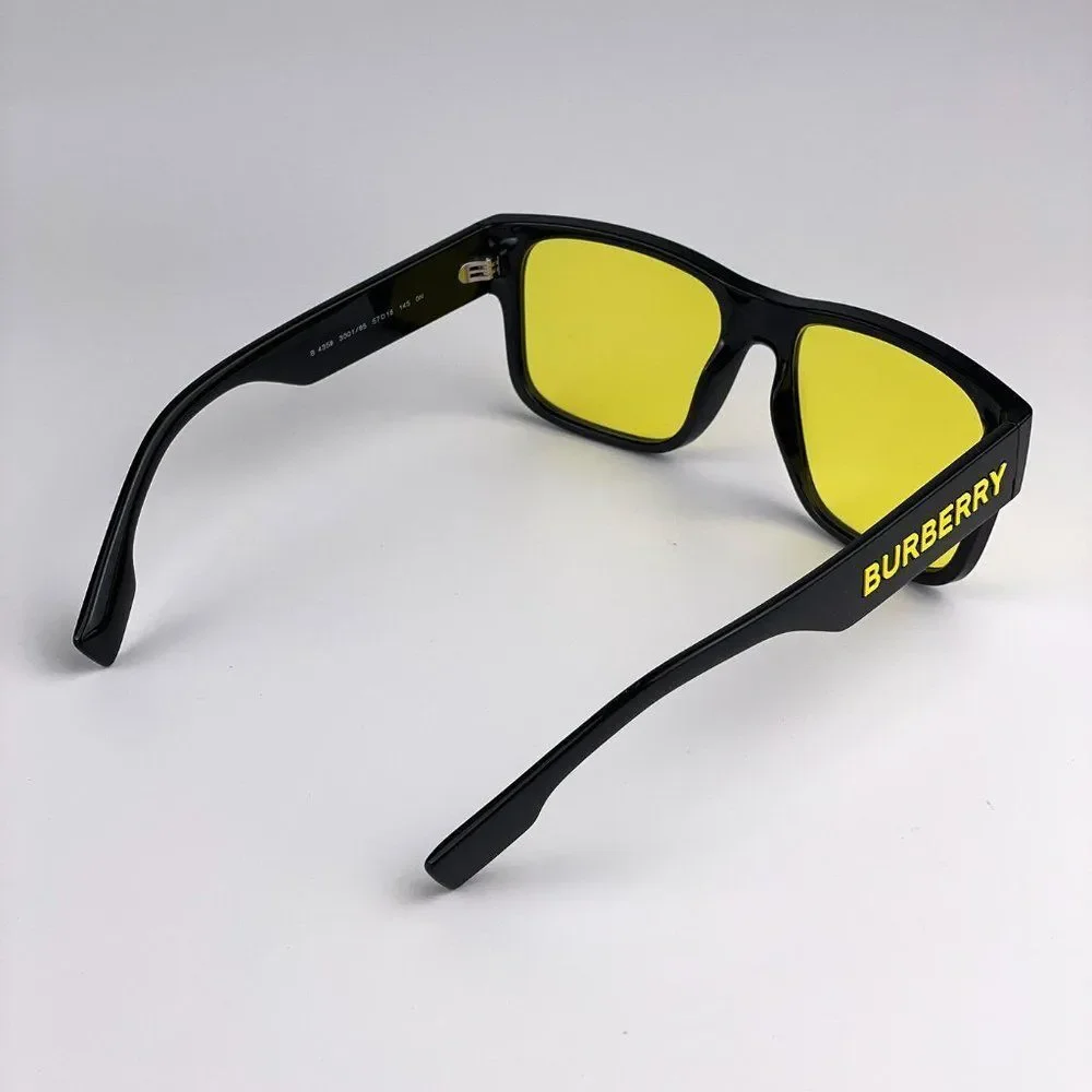 Burberry KNIGHT BE4358 300185 Sunglasses Square Black Yellow Men